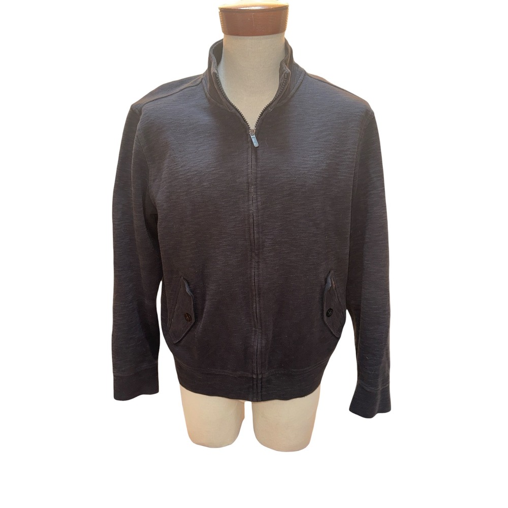 Ben Sherman Dark Charcoal Cotton Zip-Up Bomber Jacket‎ L - Picture 2 of 12
